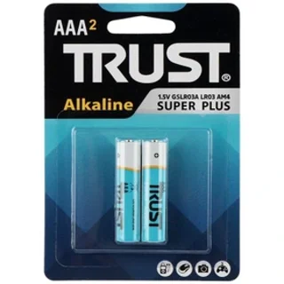 باتری دوتایی نیم قلمی AAA تراست Alkaline Super Plus LR03