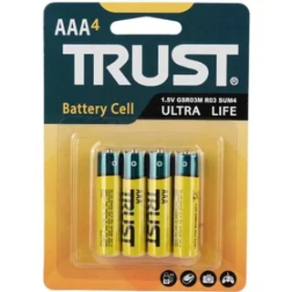 باتری چهارتایی نیم قلمی AAA تراست Ultra Life R03
