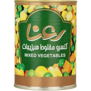 کنسرو مخلوط سبزیجات ۳۹۰ گرم رعنا