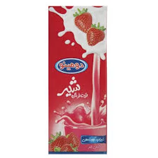 شیر توت فرنگی پاکتی ۲۰۰ میل دومینو