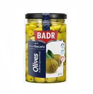 زیتون شور بدون هسته ی معمولی ۶۳۰ گرم بدر