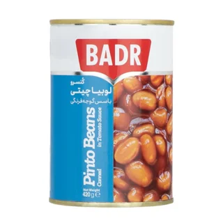 بدر کنسرو لوبیا چیتی در سس گوجه فرنگی ۴۲۰گرم