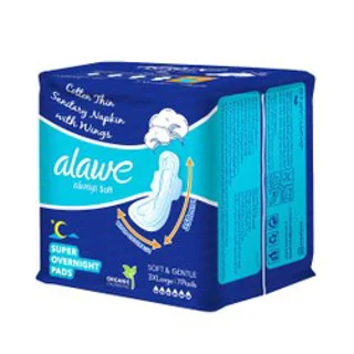 نواربهداشتی آلاوه بالدار نازک با رویه کتان خیلی بزرگ ۷ عددی ویژه شب