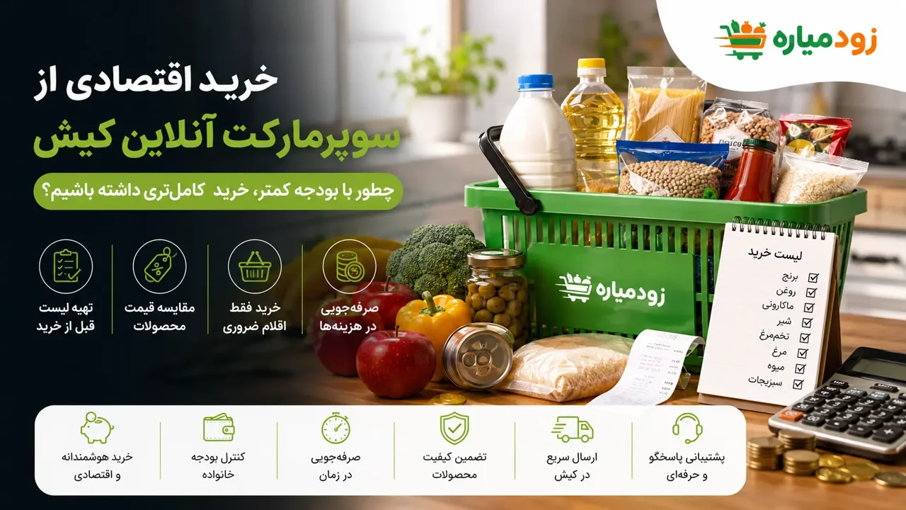 خرید اقتصادی از سوپرمارکت آنلاین کیش؛ راهنمای کاهش هزینه خرید مواد غذایی